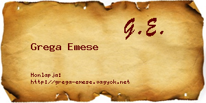 Grega Emese névjegykártya